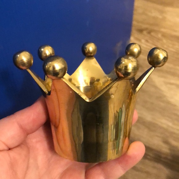 3x4 inches brass crown votive candle holder
